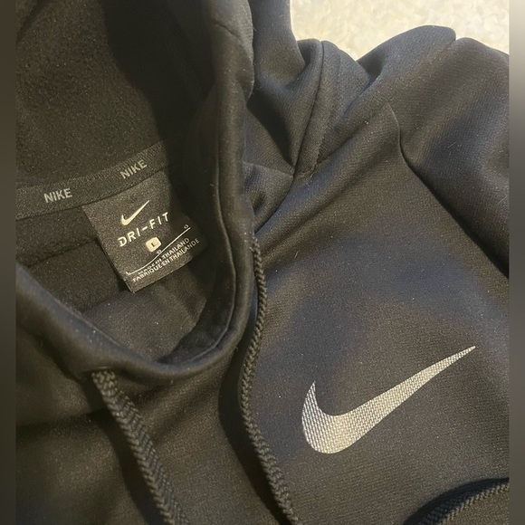 Nike Dri-Fit Training Pullover Hoodie Black Mens Sweatshirt Large - Picture 3 of 6